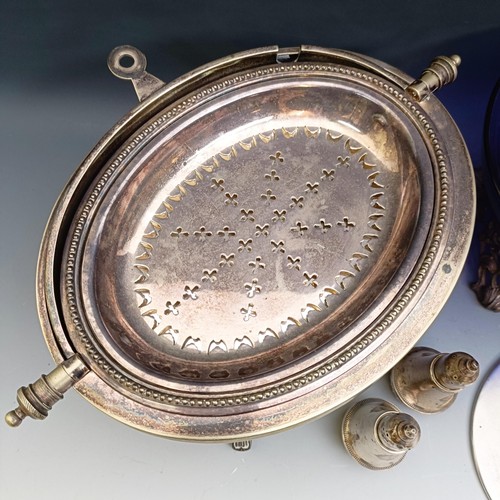 579 - A silver plated oval breakfast tray, and assorted silver plate (box)