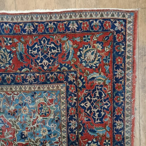 957 - A c.1890 Persian handmade Isfahan (Ahmad) carpet, 243 x 150 cm