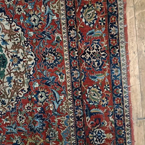 957 - A c.1890 Persian handmade Isfahan (Ahmad) carpet, 243 x 150 cm