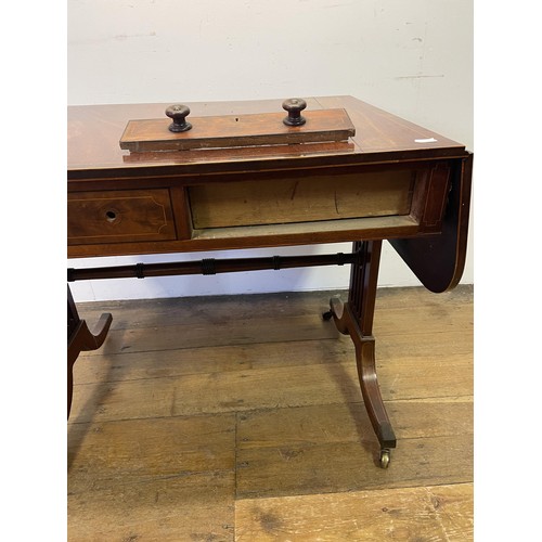 855 - A 19th century mahogany sofa table, 87 cm wide