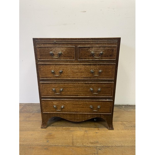 893 - A 19th century mahogany washstand, 43 cm wide, another, a mahogany chest, 61 cm wide, a mirror, 80 x... 