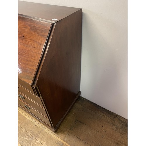 856 - A 19th century mahogany bureau, 120 cm wide