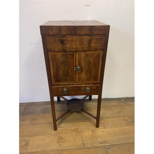 893 - A 19th century mahogany washstand, 43 cm wide, another, a mahogany chest, 61 cm wide, a mirror, 80 x... 