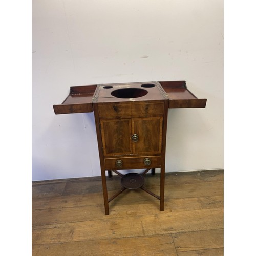 893 - A 19th century mahogany washstand, 43 cm wide, another, a mahogany chest, 61 cm wide, a mirror, 80 x... 