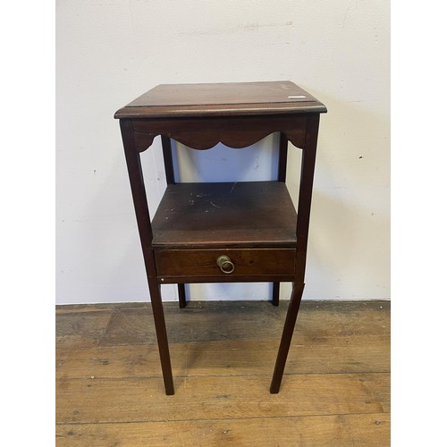 893 - A 19th century mahogany washstand, 43 cm wide, another, a mahogany chest, 61 cm wide, a mirror, 80 x... 