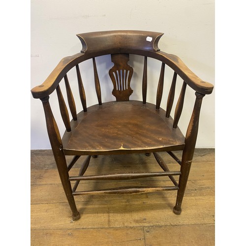 893 - A 19th century mahogany washstand, 43 cm wide, another, a mahogany chest, 61 cm wide, a mirror, 80 x... 