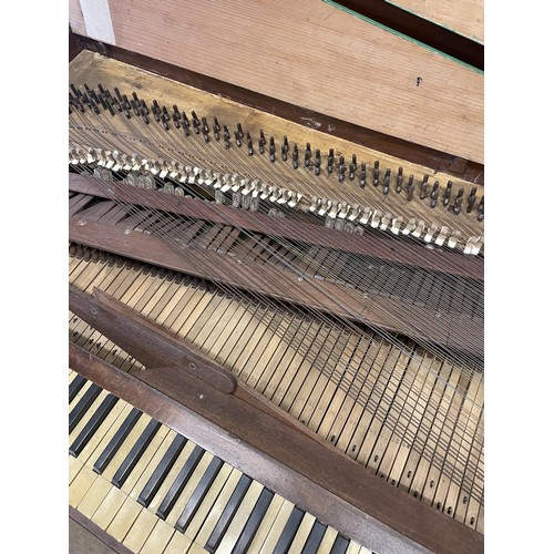 894 - A 19th century mahogany John Broadwood & Sons box piano, in need of extensive restoration, 170 cm, I... 