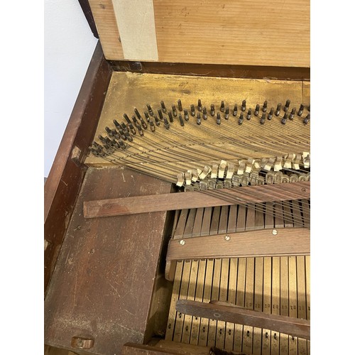 894 - A 19th century mahogany John Broadwood & Sons box piano, in need of extensive restoration, 170 cm, I... 