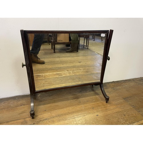 884 - A mahogany drop leaf table, 85 cm wide, a Sutherland table, a bedroom mirror, a wine table, and a si... 