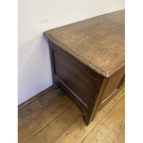 878 - An oak coffer, 118 cm wide