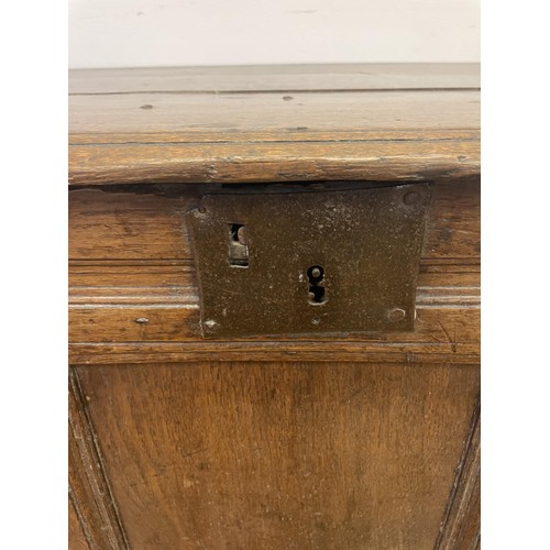 878 - An oak coffer, 118 cm wide