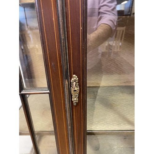 841 - An early 20th century mahogany display cabinet, 90 cm wide