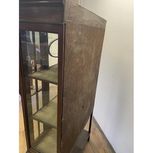 841 - An early 20th century mahogany display cabinet, 90 cm wide