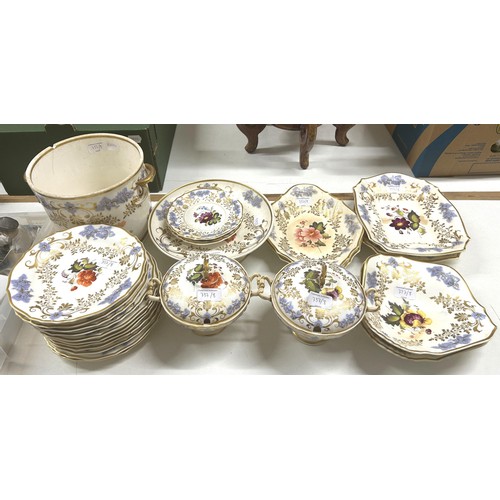 737 - A 19th century part dessert service, decorated flowers (qty)