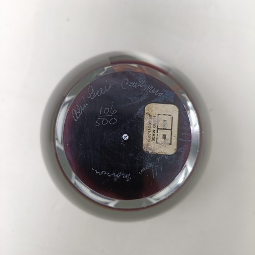 788 - A limited edition glass paperweight, by William Manson, 106/1500