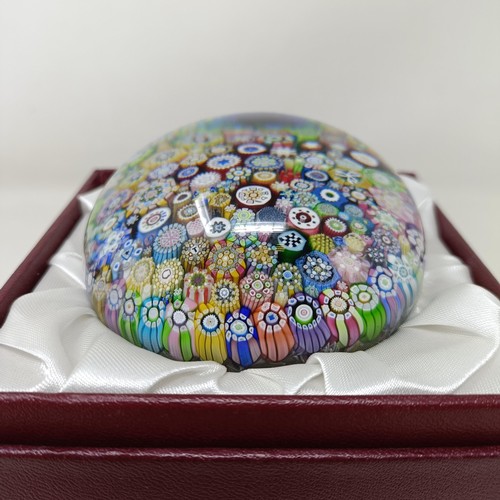 791 - A Perthshire glass millefiori paperweight, 7 cm diameter, boxed