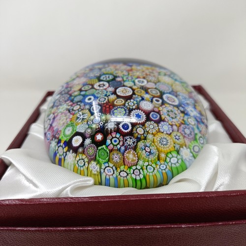 791 - A Perthshire glass millefiori paperweight, 7 cm diameter, boxed