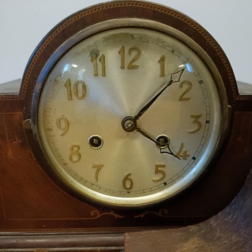 753 - A mantel clock, in an oak case, and four other clocks (box)