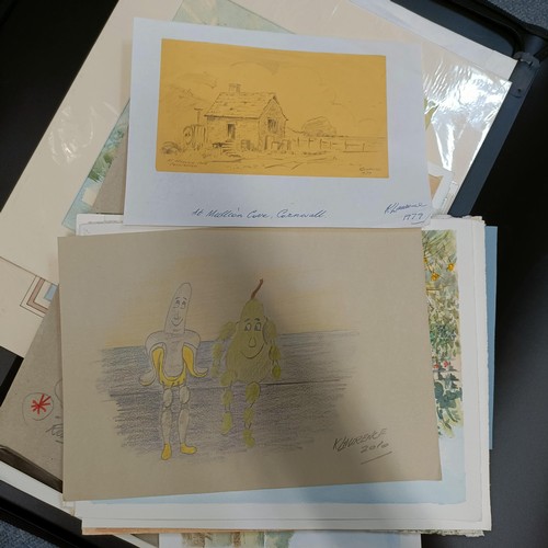 771 - Two portfolios of work from artist Ken Laurence, all unframed (2 folios)
Provenance: from the studio... 