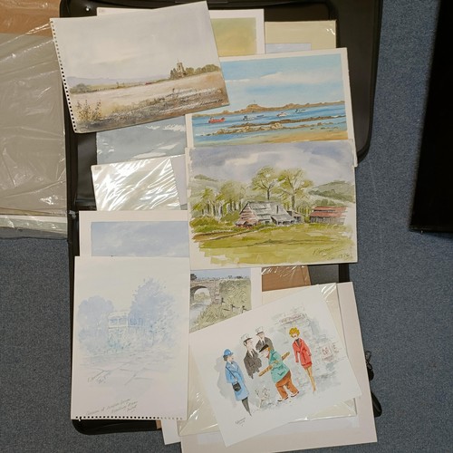 778 - Three portfolios of unframed works, and another, by Ken Laurence (4)
Provenance: from the studio col... 