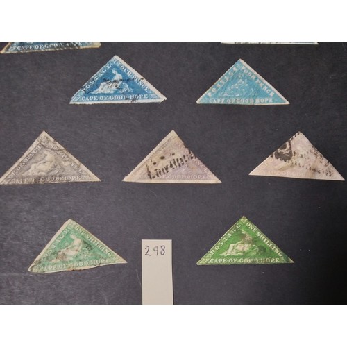 298 - Cape of Good Hope, early selection of triangle, some good margins, inc 1861 pale bright blue, laid p... 