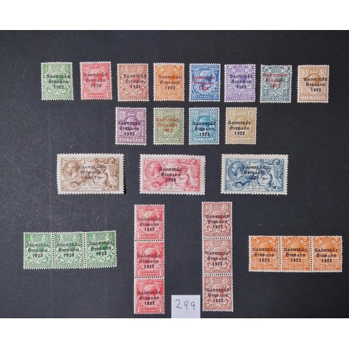 299 - Ireland, comprehensive collection from 1922 -1960, all stamps represented, in unused condition, many... 