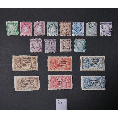 299 - Ireland, comprehensive collection from 1922 -1960, all stamps represented, in unused condition, many... 