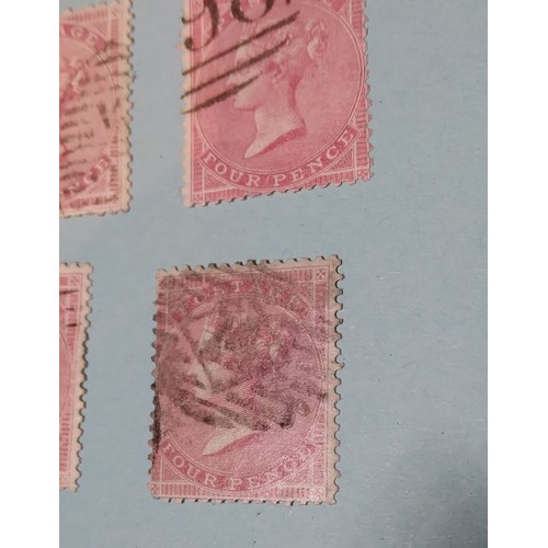 36 - A selection of 1855 4d carmine, various shades including thick glazed paper, cat over £1,200