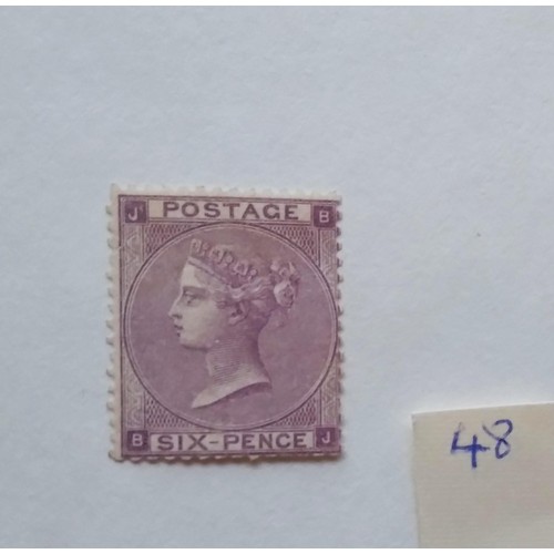 48 - An 1862 6d lilac, mint, full gum, lightly mounted, cat £2,250