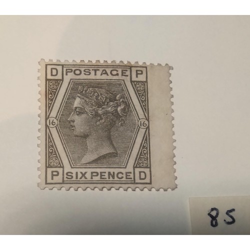 85 - An 1873 6d deep grey, plate 16, unused, fine colour, full gum, cat £500