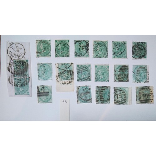 99 - A good selection of 1s greens, used, some very good postmarks, £1,500