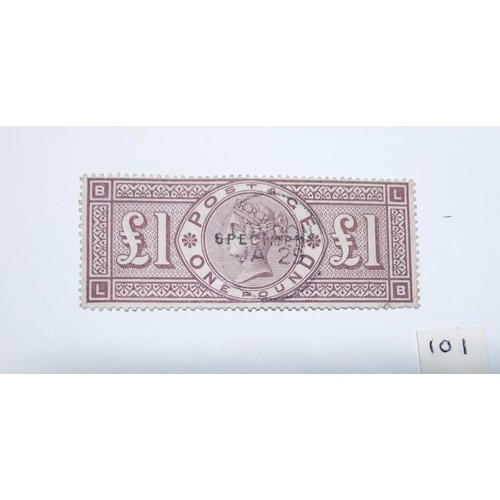 101 - An 1884 £1 brown lilac specimen, unusually used