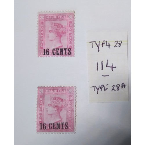 114 - Mauritius, 1883, mint pair overprints