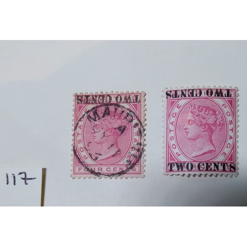 117 - Mauritius, 1891, overprint, unused and used, surch a and c