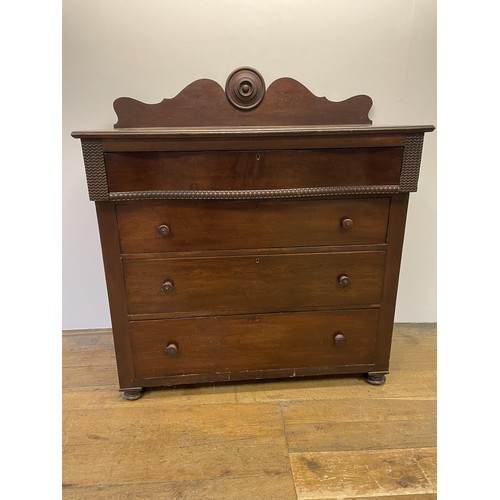 1551 - A mahogany chest, having four drawers, 103 cm wide and a Victorian mahogany chiffonier, 113 cm wide ... 