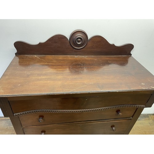 1551 - A mahogany chest, having four drawers, 103 cm wide and a Victorian mahogany chiffonier, 113 cm wide ... 