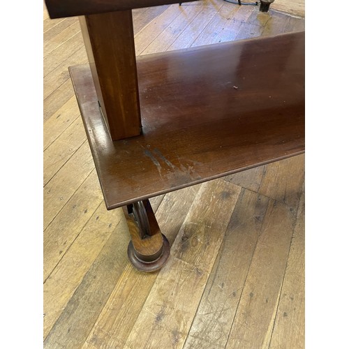 1698 - A mahogany three tier rise and fall buffet, 140 cm wide