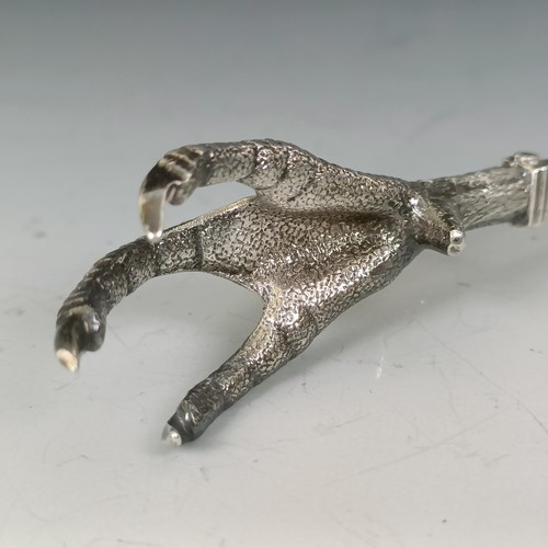 291 - A pair of Victorian silver novelty ice tongs, in the form of bird's talons, Francis Higgins III, Lon... 