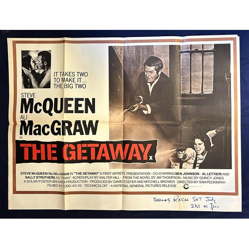 545 - The Getaway, 1972, UK Quad film poster, size 40 x 30 inches