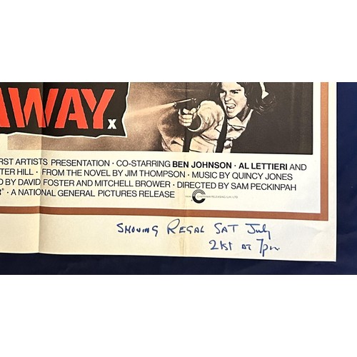 545 - The Getaway, 1972, UK Quad film poster, size 40 x 30 inches