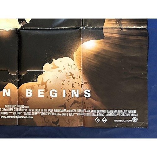 550 - Batman Begins, 2005, UK Quad film poster, size 40 x 30 inches