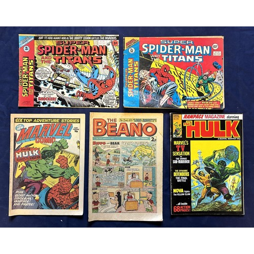 585 - Assorted comics, to include The Hulk, Spiderman and the Titans, and others