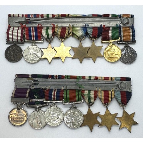 964 - A group of eight miniature medals, comprising a British War Medal, Mercantile Marine Medal, four WWI... 