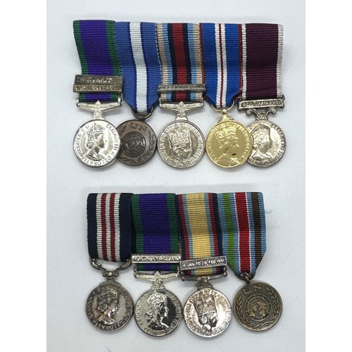 969 - A group of four miniature medals, including an MM (QEII), and a group of five miniature medals