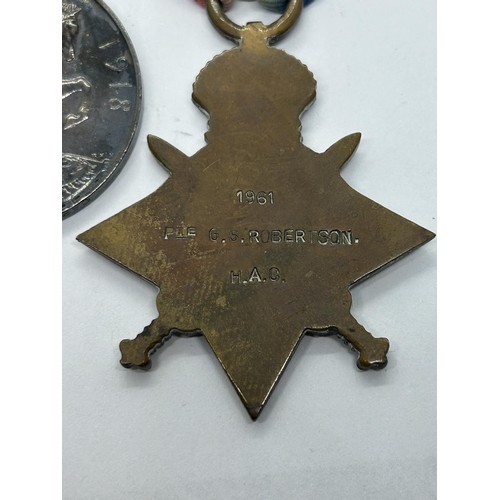 938 - A 1914-15 Star Trio, awarded to 1961 Pte G S Robertson (HAC) later promoted to Captain