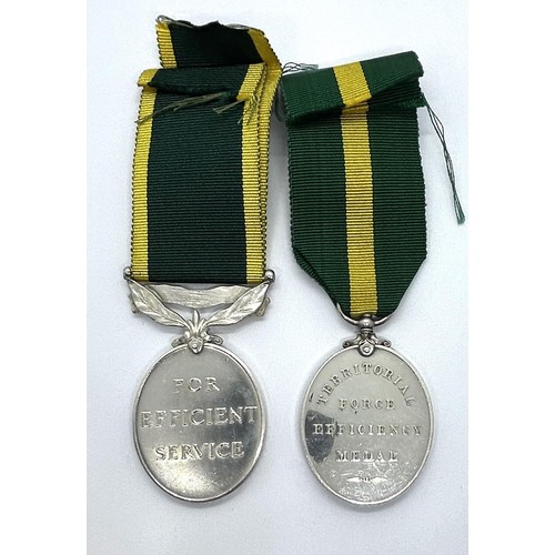 952 - A Militia Efficiency Medal, awarded to 19878118 Spr J E Downsby RE, and an Efficiency Medal, awarded... 