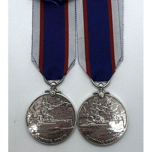 953 - A Royal Fleet Reserve LS & GC Medal, awarded to J.13362 (PO B15698) E E Ballard, and another awarded... 