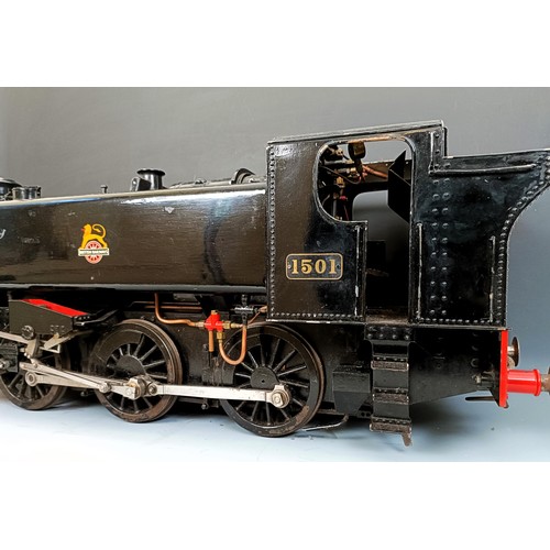 1250 - A garden gauge live steam 0-6-0 locomotive, in black livery, 88 cm