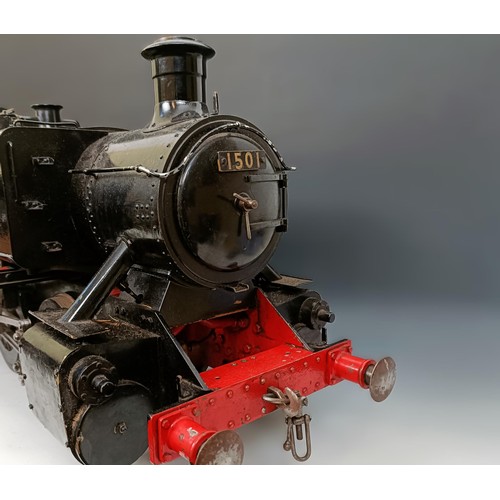 1250 - A garden gauge live steam 0-6-0 locomotive, in black livery, 88 cm