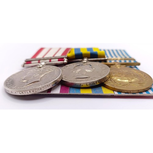 703 - A group of three medals, awarded to P/SSX 849620 R A Lailey ORD TEL RN, comprising a Naval General S... 